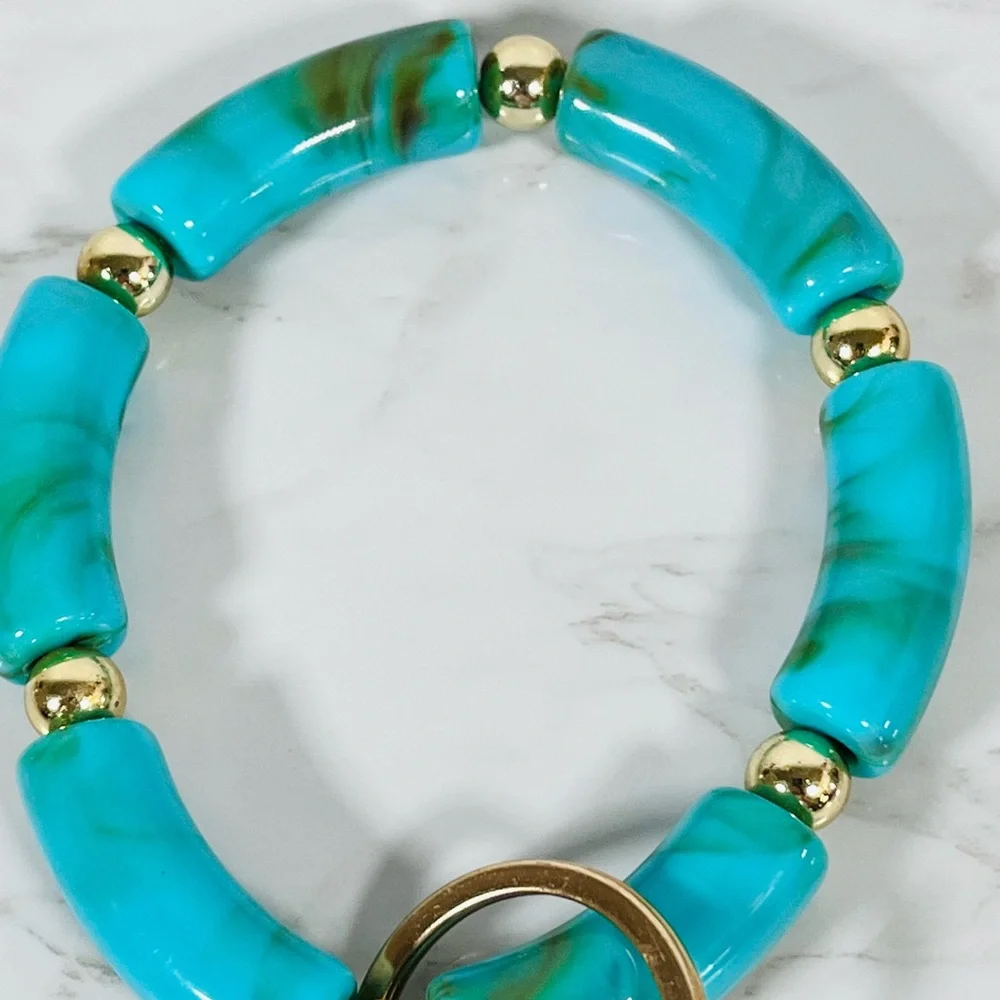Acrylic Turquoise Bracelet Keychain - Picture 3 of 4